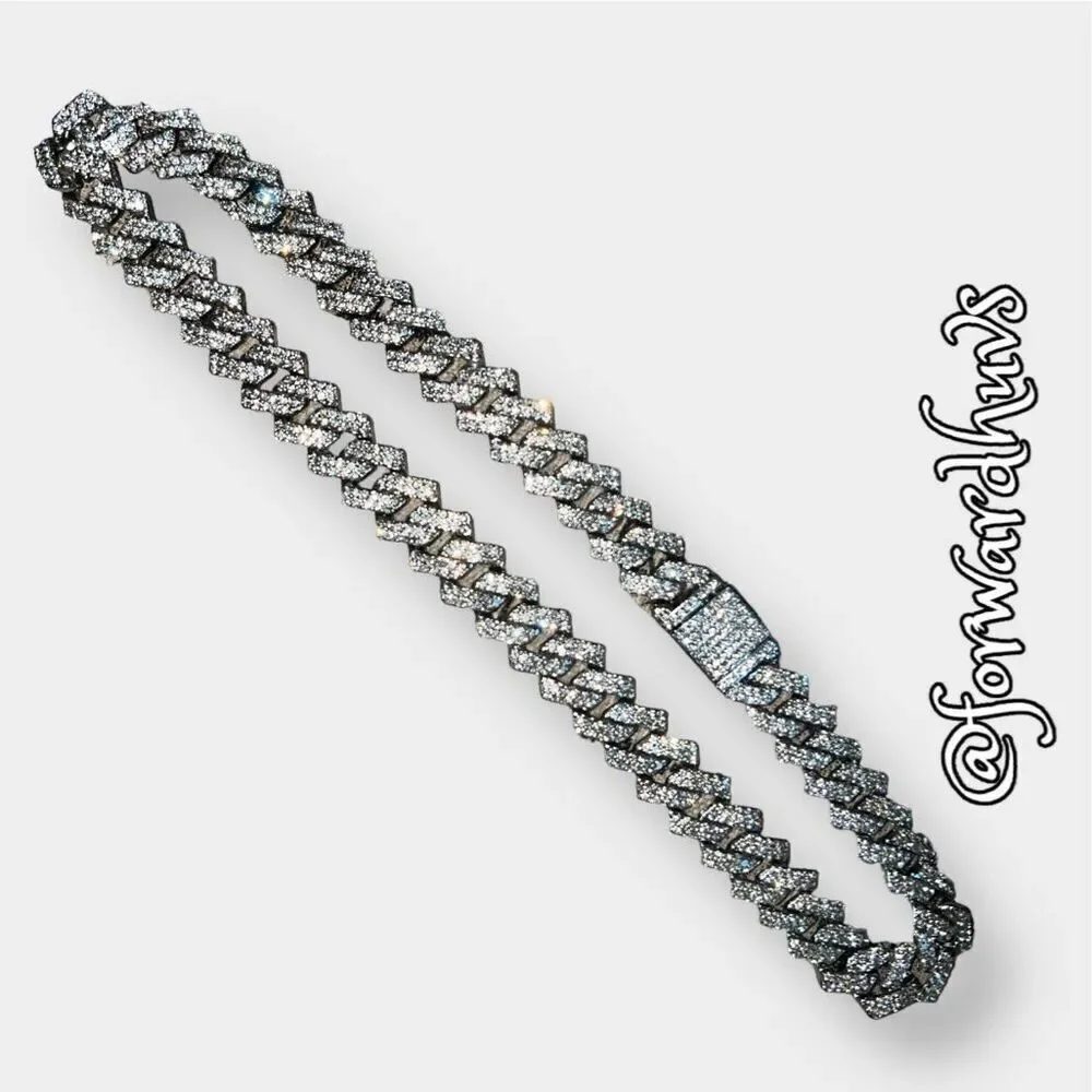 Silver Tone Rhinestone Covered Bling Necklace with Hidden Clasp